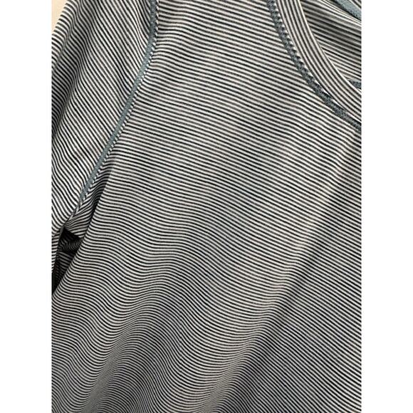 Zella Striped Top With Cutout Back. Size: Small Color: Green/Blue - Picture 4 of 7